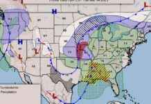 预计周三全国将有暴风雪、野火和雷暴