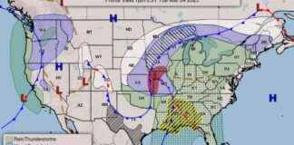 预计周三全国将有暴风雪、野火和雷暴