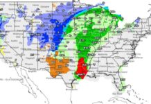 全国范围内预计的“多灾害”级别的极端天气和火灾风险