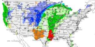 全国范围内预计的“多灾害”级别的极端天气和火灾风险